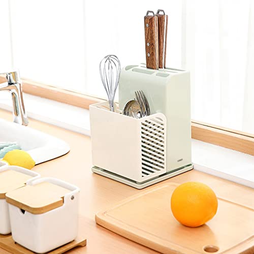 Soporte for cuchillos for el hogar con escurridor de cubiertos 7