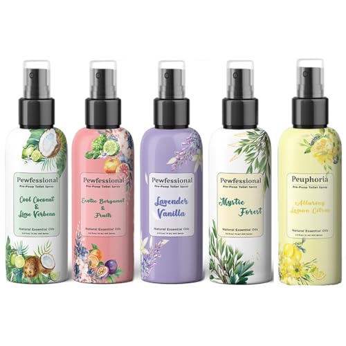 Toilet Spray Pre-Poop POOFESSIONAL Bathroom Spray Before You Go, 2.5 Fl Oz, 3 Pack (Mystic Forest+ Cool Coconut+ Exotic Bergamot