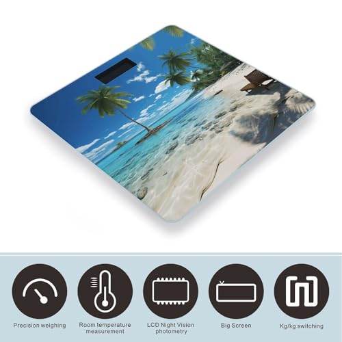 Báscula digital precisa con diseño Beach Palm Tree miniatura 3