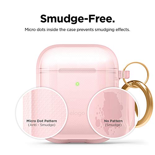 Image of elago Clear Airpods Case with Keychain Designed for Apple Airpods 1 & 2 (Lovely Pink)