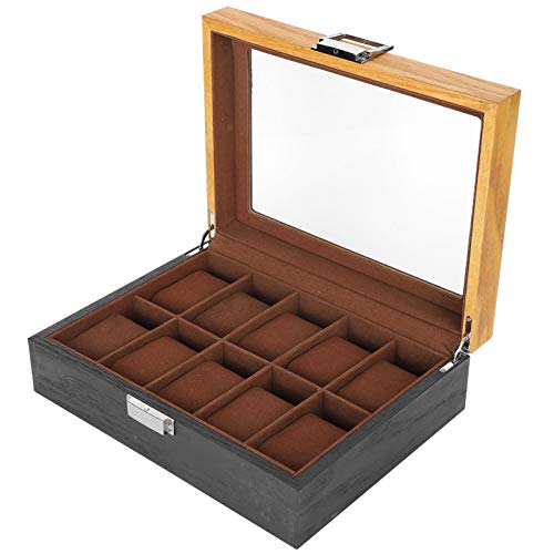 Caja de almacenamiento de reloj, caja de reloj clásica de madera maciza simple, para hombre novio Cover