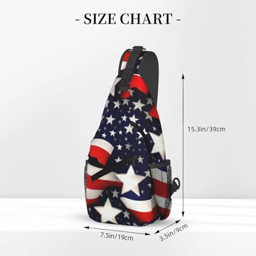 Mochila cruzada casual con estampado bandera de EE.UU. miniatura 3
