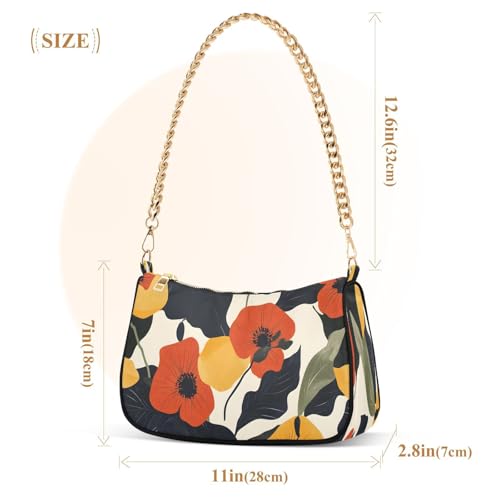 CEBUGI Crossbody Bags for Women Shoulder Purse Flower Pattern Handbags Stylish Clutch Purse with Chain Strap3