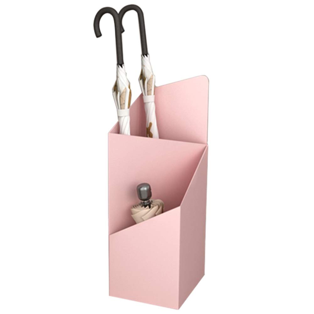 Porte-parapluie rose en métal à 2 compartiments pour entrée