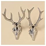 Material: Aluminium Boltze Geweih Wand-Objekt Stückpreis 15 x 13 x 16 cm Silber Hirschkopf Deko Jagd Hirsch