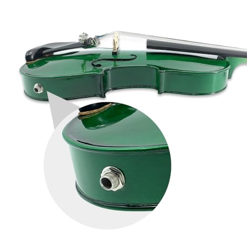 Image of Electric Violin 4 /4 full size 5 string Acoustic Violin with Ebony Fittings, Case and Bow, Maple Spruce Beginner Kit for Adults(Green)