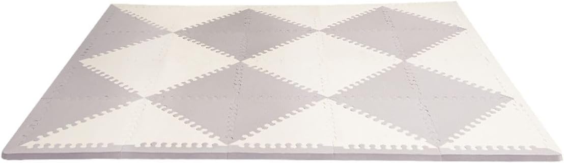 Skip Hop Baby Play Mat, Interlocking Foam Floor Tiles, 70" x 56", Playspot, Grey/Cream