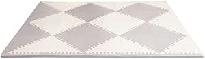 Skip Hop Baby Play Mat, Interlocking Foam Floor Tiles, 70&#34; x 56&#34;, Playspot, Grey/Cream