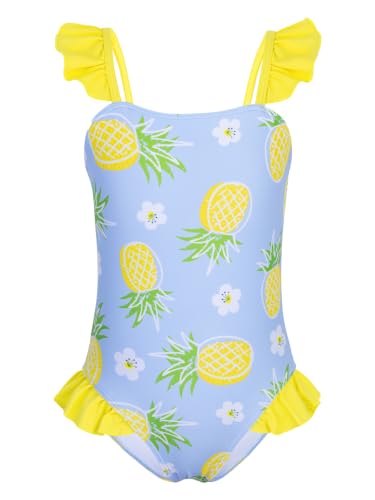 Image of DAXIANG Girls One Piece Ruffle Strap Swimsuit Quick Dry Mermaid Swimwear Beach Sport Bathing Suit for Toddler Kids 4-11 Years
