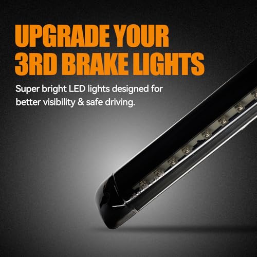 Image of Third 3rd Brake Light LED for 1992-1999 Chevy C /K Suburban Blazer Tahoe /GMC Yukon Jimmy /Hummer H2 / Bravada High Mount Rear Brake Lights Center Cab Stop Light (Smoke)