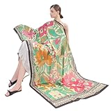 DANA XU Women's 100% Mulberry Silk Pashmina Shawl and Wraps Extra Large Floral Scarf for Evening Dresses, Soft Oversized