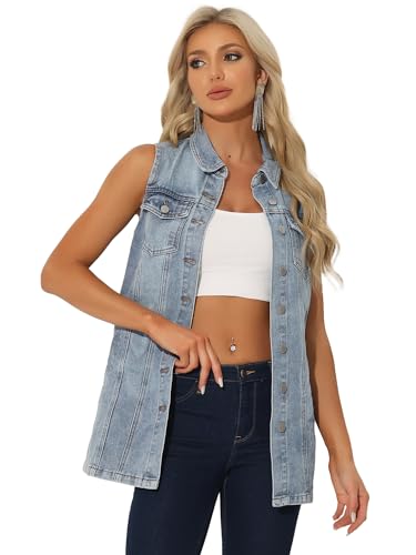Gilet en jean sans manches femme gris Allegra K pour corriger un look basique