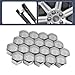 Icyfond 20PCS Car Lug Nut Covers, 21mm Hexagonal Wheel Lug Nut Covers, Scratch-resistant Rust-Proof Auto Hub Bolt Head Protector, with Remover Clip, Universal Nut Tire Screws for Most Cars(Silver)