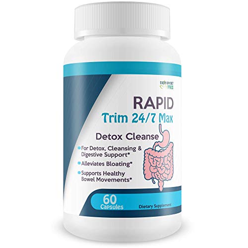 Rapid Trim 24/7 Max Detox Cleanse - Powerful Stomach, Intestine, and Colon Cleanse - Continued Supplementation Will give a Body Cleanse, Liver Cleanse, and Kidney Cleanse - Detox Cleanse Weight Loss