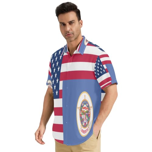 Chemise homme douce Minnesota et USA boutonnée en taille S