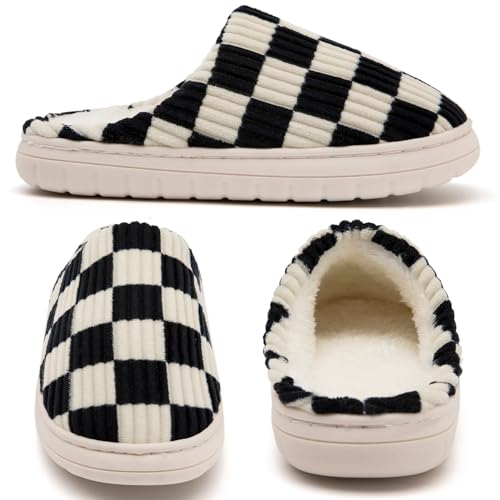 Jaeynow Fuzzy Slippers for Women Indoor,Unisex House Shoes Memory Foam Slippers for Men Winter Warm Plush Bedroom Shoes with Faux Fur Lining Comfy Trendy Gift Slippers2
