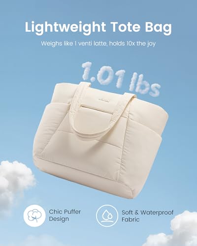 LOVEVOOK Tote Bag for Women,Large Puffer Work tote bag for 15.6In Laptop Teacher Nurse,Shoudler Bag for Travel,Daily2