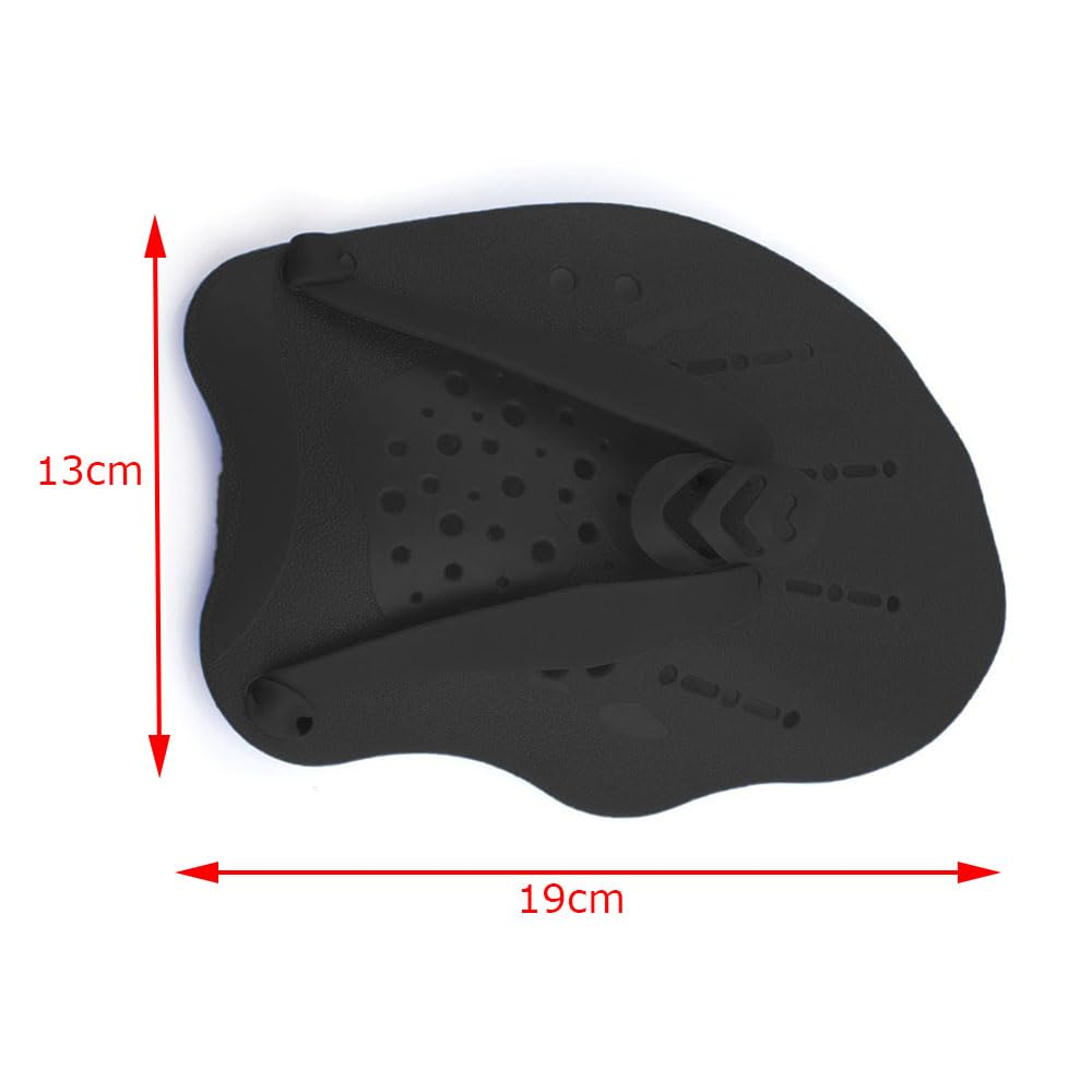 Pale Da Mano Da Nuoto, Esforzarse 1 Paio Pagaia Regolabile Per Nuoto, Swim Paddle,Paddle da Palette Professionale Accessori per l'esercizio in Piscina per Adulti e Bambini Unisex(Nero)