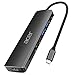 Acer USB C Hub, 7-in-1 USB-C zu HDMI Splitter, 2 USB 3.1 GEN1 und 5 Gbps Typ-C Datenanschluss, 4K HDMI-Anschluss, PD 100W-Ladung, SD-Kartenleser, für iPad Pro, MacBook Pro, Acer Laptops (Schwarz)