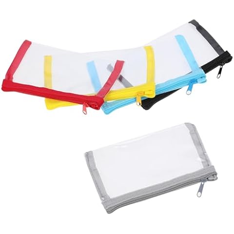 Hariendny 5 Pcs 6 x 3.5-inch Clear Waterproof Cosmetic Bag with Zipper Small Makeup Pouches for Purse Mini Clear Zipper Bag Small Travel Kit Storage Pouch for Bathroom Vacation Organizing Cover