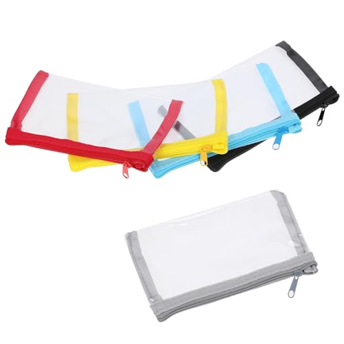 5 Pcs 6 x 3.5-inch Clear Waterproof Cosmetic Bag with Zipper Small Makeup Pouches for Purse Mini Clear Zipper Bag Small Travel Kit Storage Pouch for Bathroom Vacation Organizing(Small)
