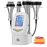 Radiofrecuencia Facial y Corporal 4 en 1 - Aparato Anticelulítico con Cavitación 40Khz, Vacío Bipolar, Reafirmante y Lifting Facial - Masajeador Profesional con 4 Cabezales Intercambiables
