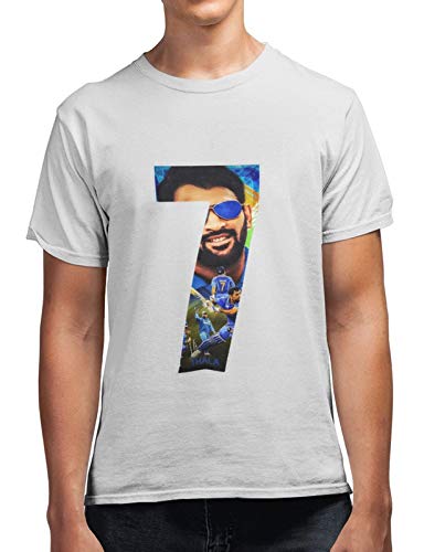Image of M S Dhoni Seven Men's 100% Cotton Round Neck T-Shirt