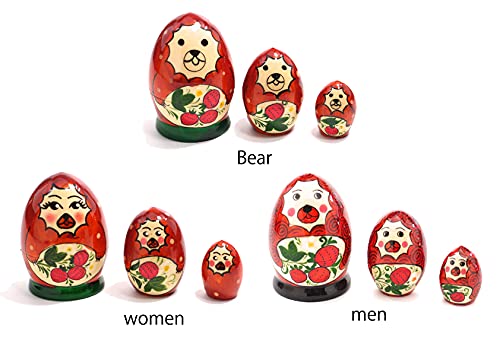 Amazon | VOLGA (ヴォルガ) イチゴくま マトリョーシカ3個組 BEAR