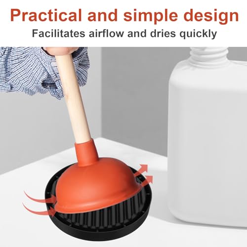Image of Plunger Tray Toilet Plungers Holder Only Plunger Mat Air Drying Mat for Toiletplunger Universal Toiletplungers Holder Drip Tray for Bathroom Kitchen Wicks Water from Plungers and Dries Quickly(Black)