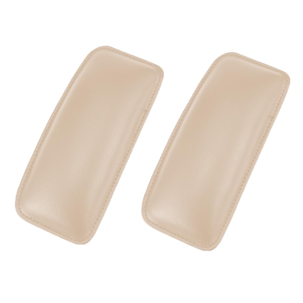 TOMVAES Car Leather Soft Leather Armrest Pillow Protective Pad, Universal Car Seat Interior Leg Elbow Support Pillow Car Knee Cushion for Car SUV Truck Accessories (Beige)
