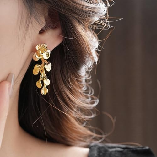 Chic Dangle Flower Earrings for Women, Boho Statement Elegant Vintage Thick Unique Chunky Floral Jewelry Petal Earrings for Formal Wedding Birthday4
