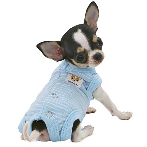 LOPHIPETS Girl Dog Shirts Pajamas - Fits 0.5-1.2 lbs - Young Chihuahuas & Teacup Puppies - Blue...
