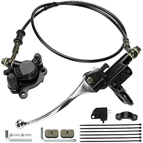 GREHUA Upgraded Mini Bike Hydraulic Brake Kit Compatible with Baja Doodle Bug DB30 Blitz Racer Dirt Bug Predator 79cc 97cc 2.8hp Minibike Parts with Brake Master Cylinder Caliper Pads Assembly Cover
