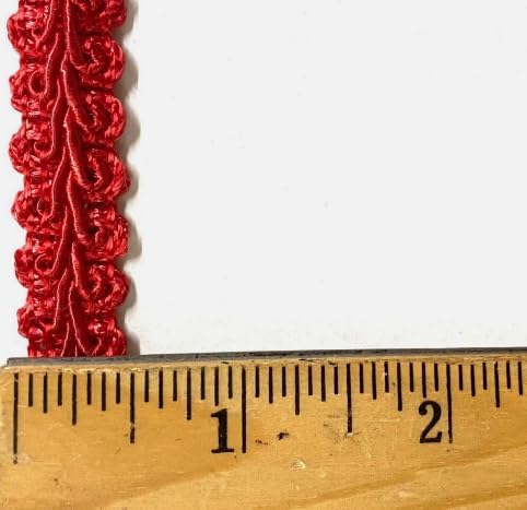 1 Pcs 1/2" Red Chinese French Gimp Braid Trimming 8 Continuous Yards -Rk5