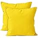 Encasa Homes Fundas de Cojines 2 Piezas (40 x 40 cm) - Amarillo - Lona de algodón teñida Forma sólida, Decorativa, Grande y Colorida, Lavable Funda Almohada para Sala de Estar, Dormitorio