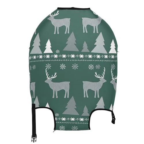 Joisal Prints Suitcase Covers Luggage Protector Custom Personalized Green Christmas Tree Deer Travel Essentials for Women, S, Fits 18-20 Inch Case2