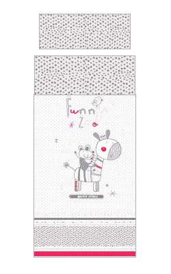 Petite stars 33022620 - Saco nórdico, diseño zebra, 62 x 125 cm, color blanco y gris