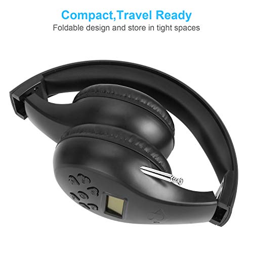 Portable Personal Fm Radio Headphones With Best Reception, Walkman Wireless Headset Fm Radio Ear Muffs For Walking, Jogging Powered By 2 Aa Batteries(Not Included) -Black #TOP2