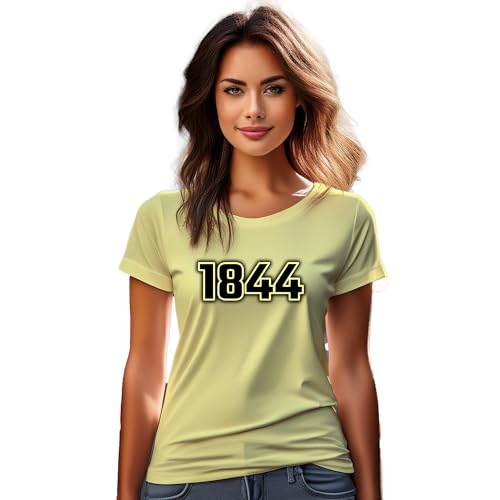 T-shirt femme 1844 jaune pour vos journees d'ete et vos sorties decontractees en terrasse