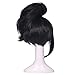 ColorGround Short Anime Cosplay Wig with Detachable Ponytail (Black)