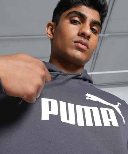 Image of Puma Cotton Men Ess Big Logo Hooded Neck Hoodie Fl (S) Mineral
