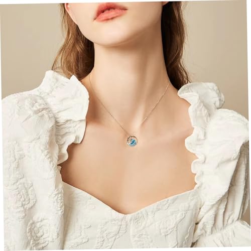 Wave Necklace for Women, Adjustable Ocean Jewelry, Ocean's Oath Necklace Elegant Blue Wave Beach Necklace Inspirational Pendant Necklace for Women Gifts2