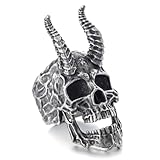 ZMY Home Horned Skull Ring - Demon Skull Desgin Fashion Stainless Steel Jewelry (13)