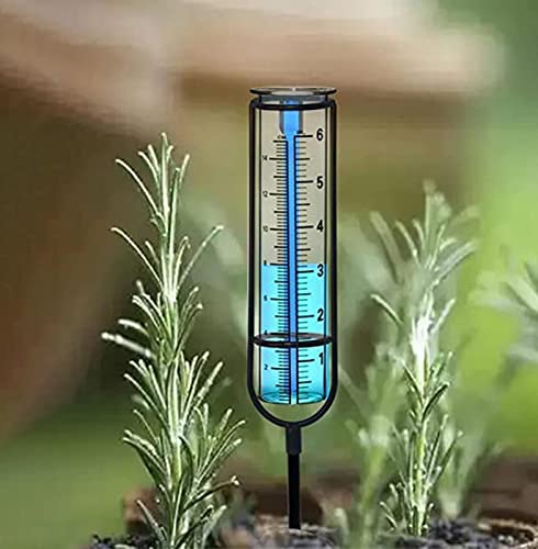 woyufen Regenmesser Für Den Außenbereich Garten Regenmesser, 17.8cm Glas Regenmesser Mit Großer Kapazität Für Den Außenbereich Mit Pflock Und Dichtung, Leicht Ablesbare, Abnehmbare Metall Regenmesser – Bild 4