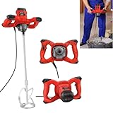 Mixer di colori per miscelazione, 1700 giri/min, miscelatore elettrico per intonaci, mescolatore di colori con 6 livelli di velocità, regolabile con asta filettata M14 per tecnica/ristrutturazione