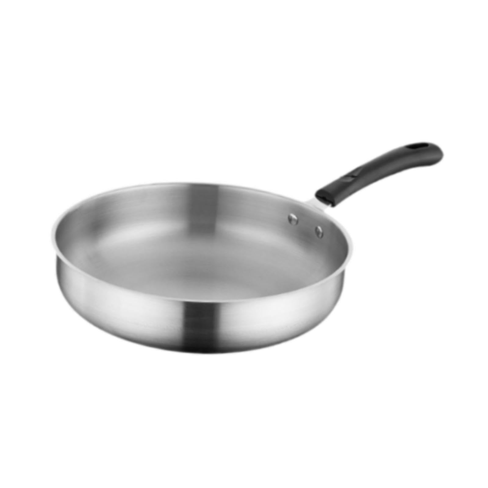 YIJU Camping Frying Pan Deep Fry Pan Nonstick Equipment Gift Flat Griddle Stainless Steel for Outdoor Activities RV Home Camping, 27.3cm