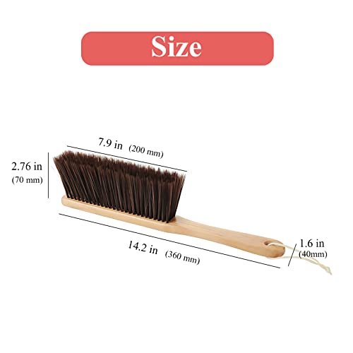 Counter Duster With Wood Handle, Hand Broom,Wood Block Hand Brush Horsehair Brush Broom Dust Brush Bench Woodworking Brush-Brushes Used For Counter, Furniture, Drafting, Patio, Fireplace Cleaning #TOP5