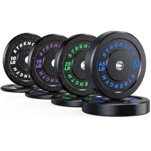 GIKPAL Olympic Bumper Weight Plates Set 2-inch Rubber Weights for Barbell,190LBS Set