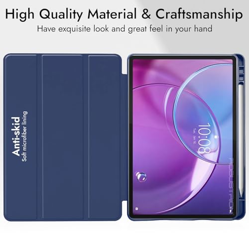 Image of Robustrion Case for Lenovo Idea Tab Pro 2nd Gen 13 inch Cover Case with [Pencil Holder] [Soft Flexible Case] for Lenovo Idea Tab Pro Gen 2 Cover Case 13 inch [Auto Sleep Wake Support] - Navy