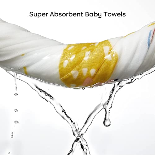 Image of bc babycare Baby Bath Towel,100% Cotton Muslin Baby Hooded Towels, Baby Towels for Newborn Infant Bath Towels, Super Absorbent Hooded Baby Towels for Boys Girls, 37